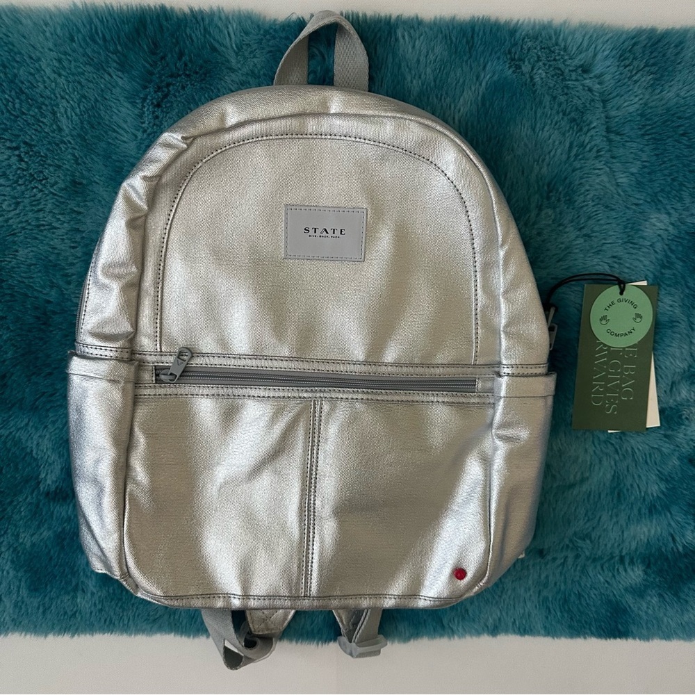 State Bags Kane Kids Backpack - Metallic Silver